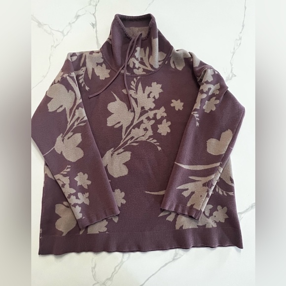 LIZ CLAIBORNE lavender floral pullover crewneck size xl - Picture 4 of 10